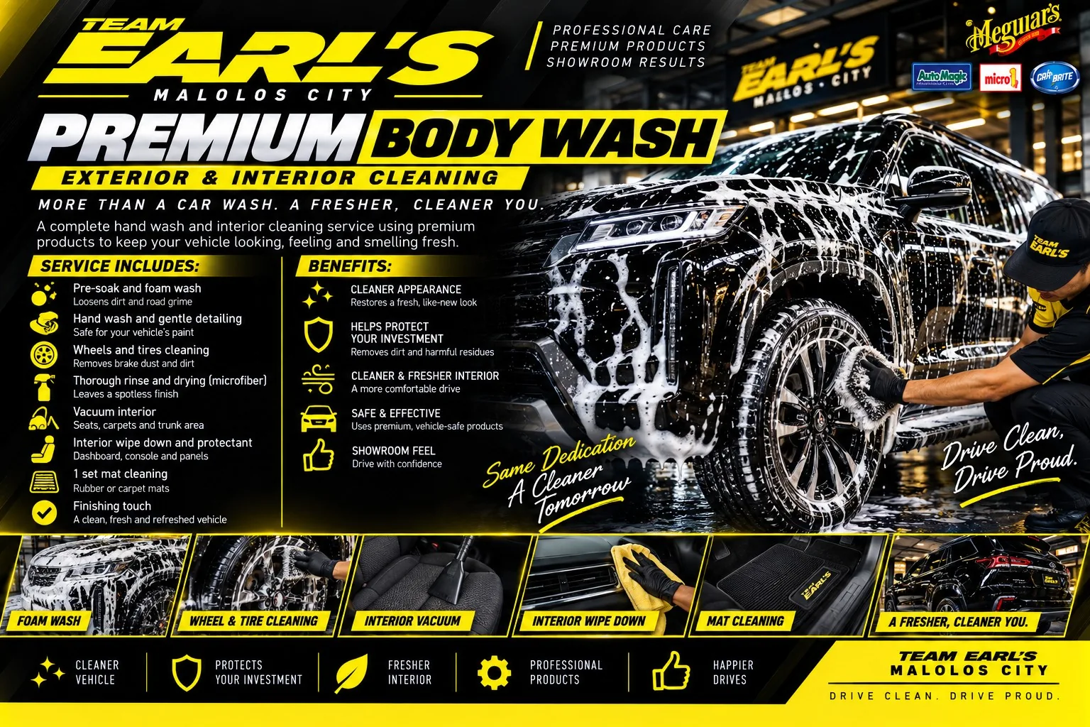 Team Earl's Premium Body Wash service information