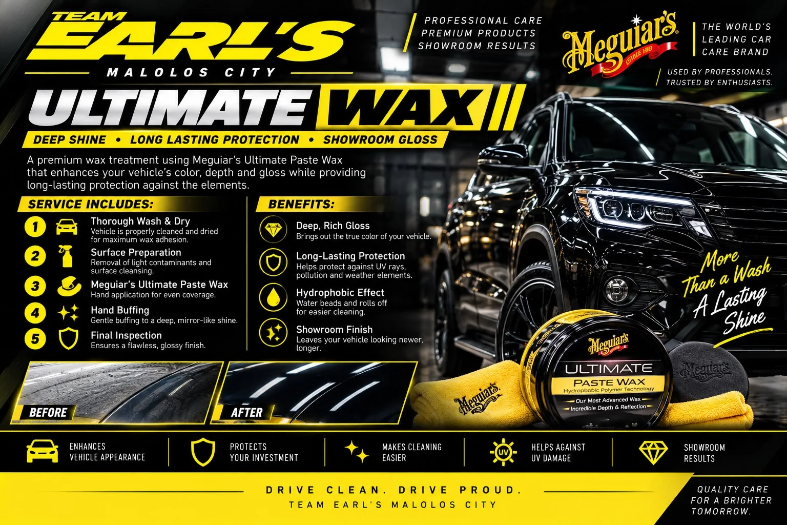 Team Earl's Meguiar's Ultimate Wax service information